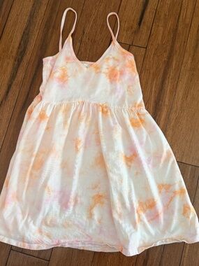 Women's Medium Z Supply Pink & Orange Spaghetti Strap Tie Dye Dress